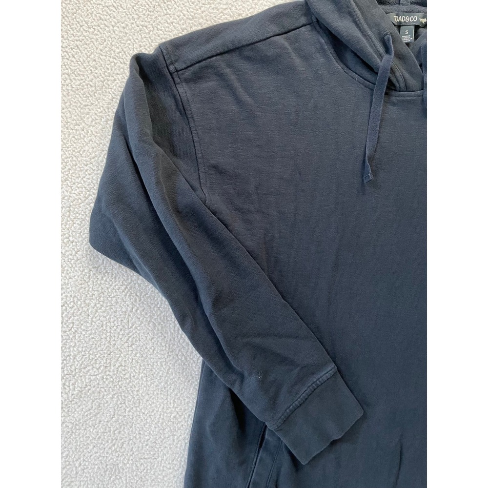 Toad&Co Womens Small Hoodie Dress Navy Long Sleeve Pockets Pullover Mini Boho - Picture 5 of 16